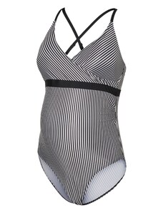 MAMALICIOUS Бански костюм 'Serena' черно / бяло