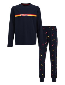 WE Fashion Комплект пижама морскосиньо / жълто / червено / бяло