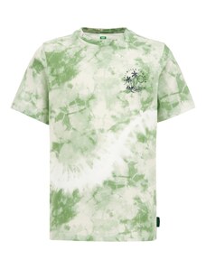 WE Fashion Тениска зелен меланж / бяло