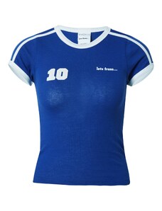 iets frans Тениска 'IF MIA FOOTBALL BABY' синьо / бяло