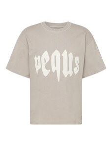 Pequs Тениска сиво-бежово / бяло