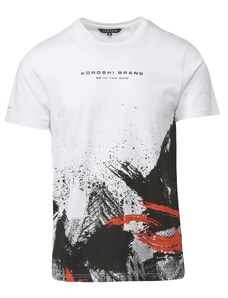 KOROSHI Тениска гренадин / черно / бяло