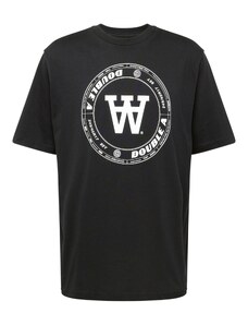 WOOD WOOD Тениска 'Tirewall' черно / бяло