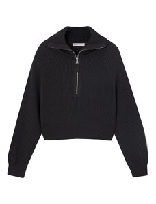 Pull&Bear Пуловер антрацитно черно