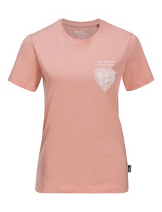 JACK WOLFSKIN Тениска 'DISCOVER HEART' розе / бяло