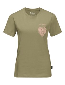 JACK WOLFSKIN Тениска 'DISCOVER HEART' маслина / бледорозово