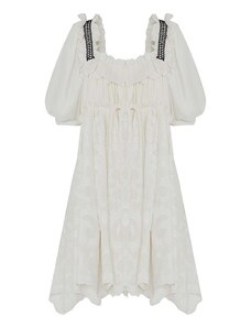 NOCTURNE Лятна рокля 'Elvina' черно / мръсно бяло