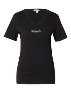 Soccx Тениска 'HAP:PY' черно / бяло