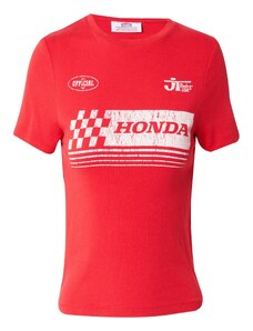 TOPSHOP Тениска 'Graphic License Honda Baby' червено / бяло