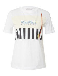 Max Mara Leisure Тениска 'OBLIQUA' светлосиньо / ръждиво кафяво / черно / бяло