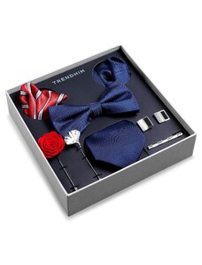 Trendhim Подаръчна кутия с аксесоари за костюм | Комплект в тъмносиньо, червено и сребристо