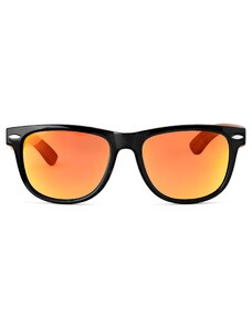 Waykins Черно-жълти поляризирани ретро слънчеви очила с дървени дръжки