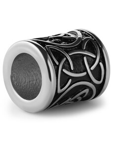 Trendhim Сребрист стоманен пръстен за брада с келтски възел