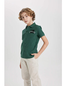 DEFACTO Boy Waffle Short Sleeve Polo T-Shirt