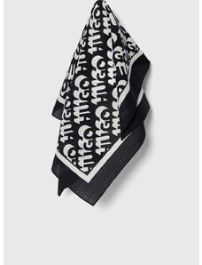 Тънък памучен шал HUGO в черно с десен 50514032