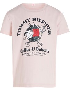 TOMMY HILFIGER Тениска бледорозово / червено / черно / бяло
