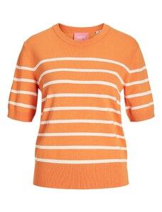 JJXX Пуловер 'LAYLA' оранжево / бял памук