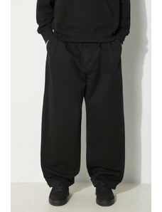 Памучен панталон Carhartt WIP Marv Pant в черно със стандартна кройка I033129.8906