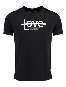 Key Largo Тениска 'MT LOVE YOU' черно / бяло