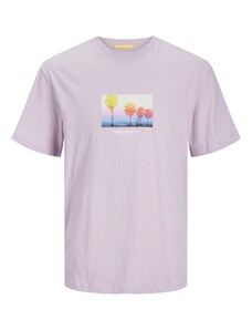 JACK & JONES Тениска 'ARUBA' синьо / жълто / лавандула / розово