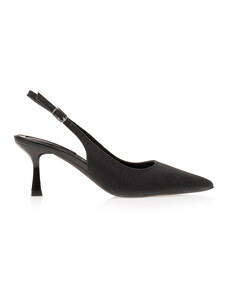 Tsoukalas Обувки на ток mules в черен цвят, от лурекс, със специален тип лачен ток