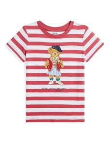 Детска памучна тениска Polo Ralph Lauren в червено