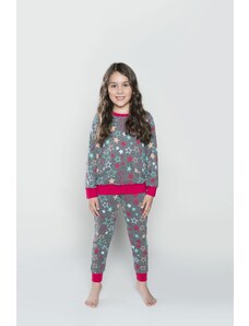 Italian Fashion Children's pyjamas Rea long sleeves, long legs - print/crimson