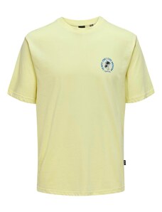 Only & Sons Тениска 'MARLOWE' тъмносиньо / пастелно жълто / черно / бяло