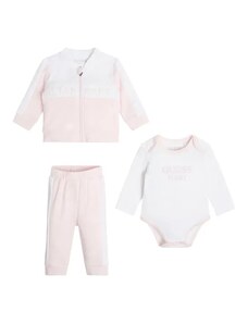 Спортен комплект от три части за бебе момиче в бледо розово Guess