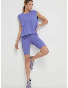 Спортен къс панталон On-running Movement в лилаво с изчистен дизайн с висока талия