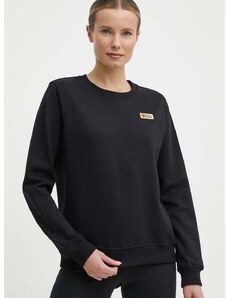Памучен суичър Fjallraven Vardag Sweater в черно с изчистен дизайн F87075