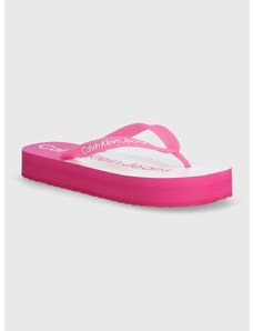 Джапанки Calvin Klein Jeans BEACH SANDAL FLATFORM MONOLOGO в розово с платформа YW0YW01617