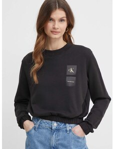 Памучен суичър Calvin Klein Jeans в черно с принт J20J223081