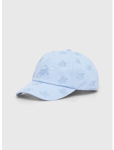 Памучна шапка с козирка Vilebrequin CASTLE в синьо с апликация CTLC4493