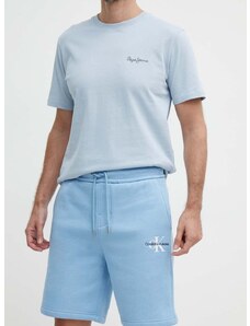 Къс панталон Calvin Klein Jeans в синьо J30J325131
