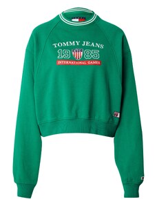 Tommy Jeans Суичър зелено / червено / бяло