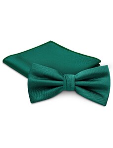 Trendhim Изумруденозелен комплект от предварително завързана папийонка и кърпичка за сако