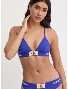 Горнище на бански Calvin Klein в синьо с леко подплатени чашки KW0KW02451