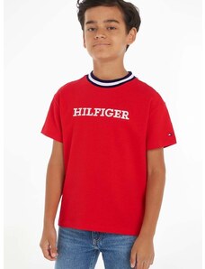 Детска тениска Tommy Hilfiger в червено с принт