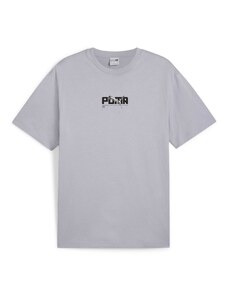 PUMA Тениска тъмносиво / черно / сребърно