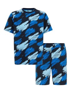 WE Fashion Комплект пижама синьо / светлосиньо / тъмносиньо