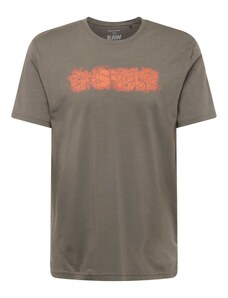 G-Star RAW Тениска сиво-кафяво / оранжево