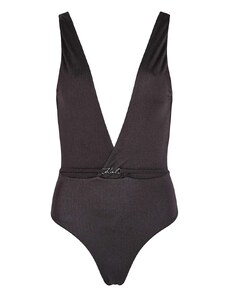 KARL LAGERFELD Бански Karl Dna Shiny Rib Swimsuit 240W2259 999 black