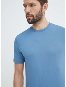 Памучна тениска BOSS в синьо с изчистен дизайн 50468347