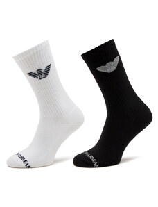 Комплект 2 чифта дълги чорапи мъжки Emporio Armani 303122 4R345 00911 Bianco/Nero