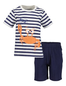 BLUE SEVEN Комплект пижама нейви синьо / оранжево / бяло
