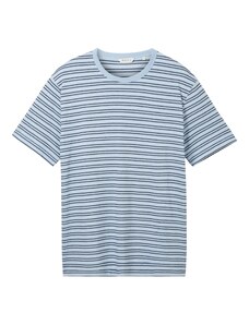 TOM TAILOR Тениска нощно синьо / светлосиньо / бяло