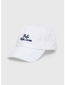 Памучна шапка с козирка Polo Ralph Lauren в бяло с апликация 211949924