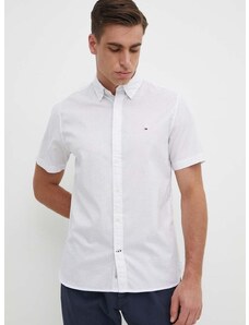 Памучна риза Tommy Hilfiger мъжка в бяло със стандартна кройка с класическа яка MW0MW36138