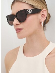 Слънчеви очила Balenciaga в кафяво BB0323SK